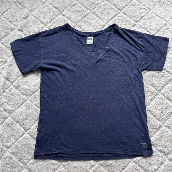 Victoria's Secret PINK | Navy Rainbow Sequin Bling Flip Tee | Size Small - Picture 3 of 14